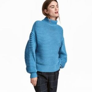 H&M Blue Oversized Chunky Sweater